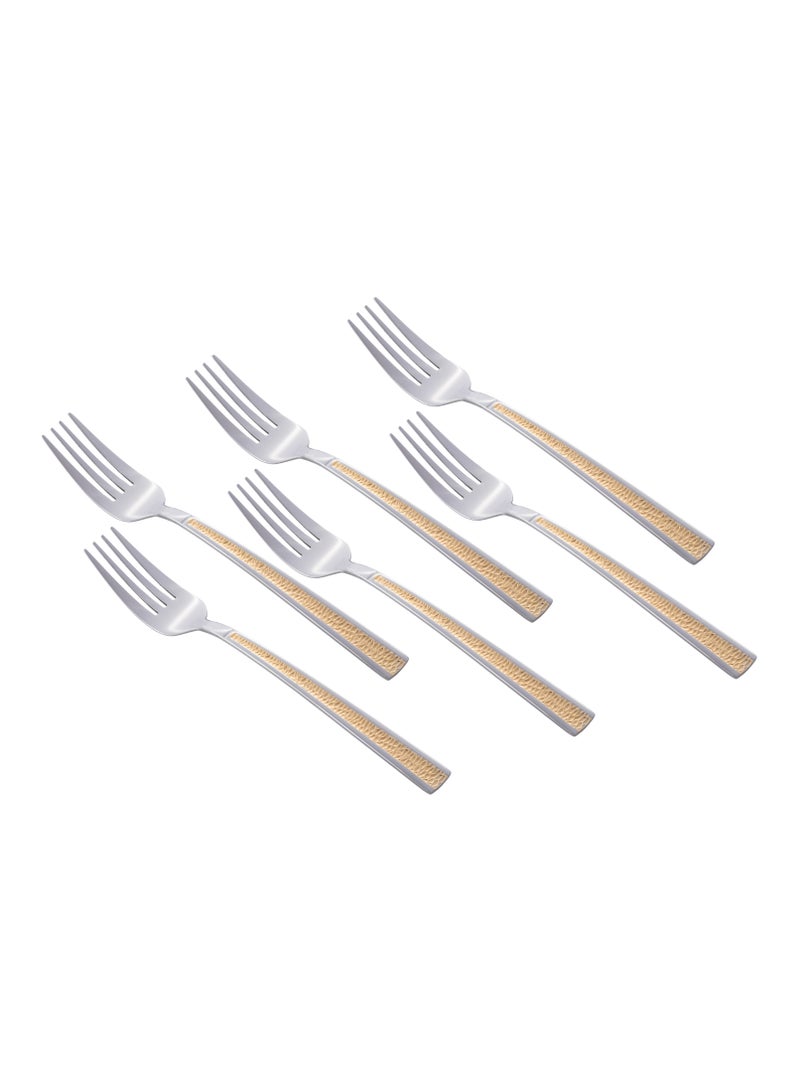 WD 24 Pieces Stainless Steel Dining Spoon Set With Stand  Silver And Gold - Image 5