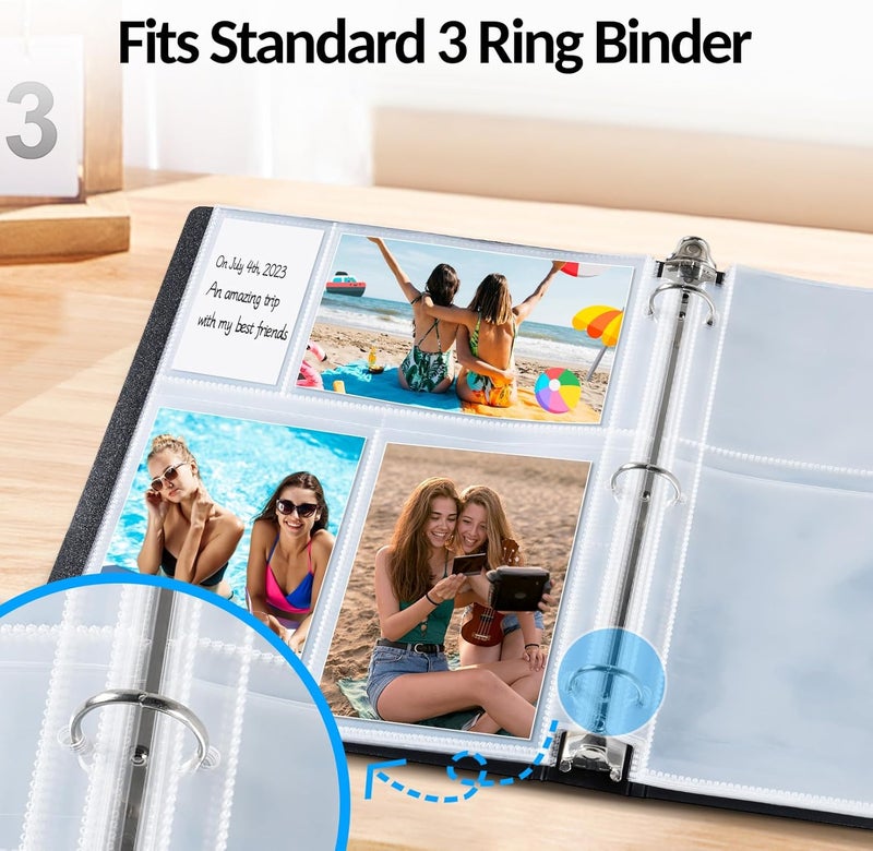 Fabmaker 60 Pack 4x6 Photo Sleeves for 3 Ring Binder - Clear Archival Photo Protector Sleeves, Acid Free Plastic, 8.5x11 - Image 5