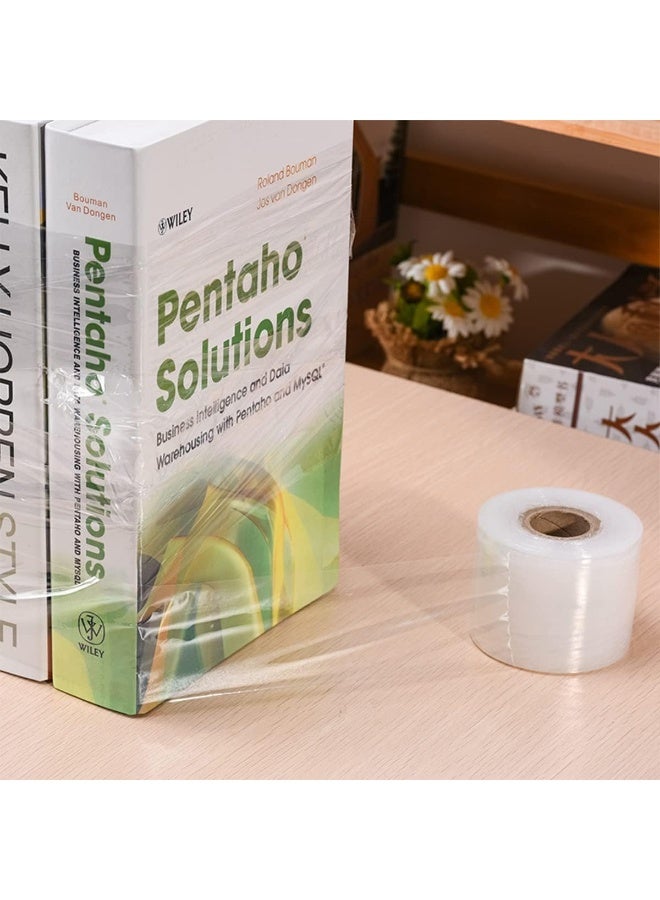 2 Rolls Industrial Strength Small Stretch Hand Wrap 10cm x 200cm Clear Plastic Moving Supplies Durable Self Adhesive Wrap  - Image 5