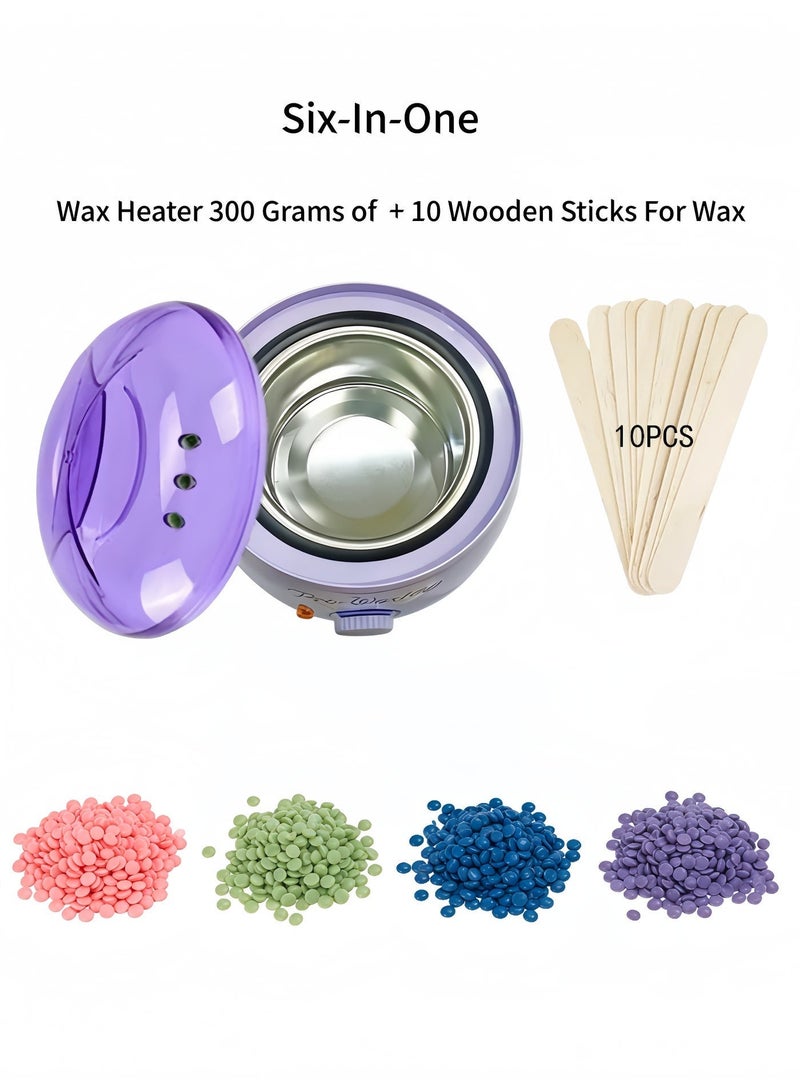 Pro-Wax100 Electric Hair Removal Wax Heater with Hair Removal Hot Wax 400G (Multicolour) and 10 Wooden Sticks (No Waxing Paper Needed) - Image 2