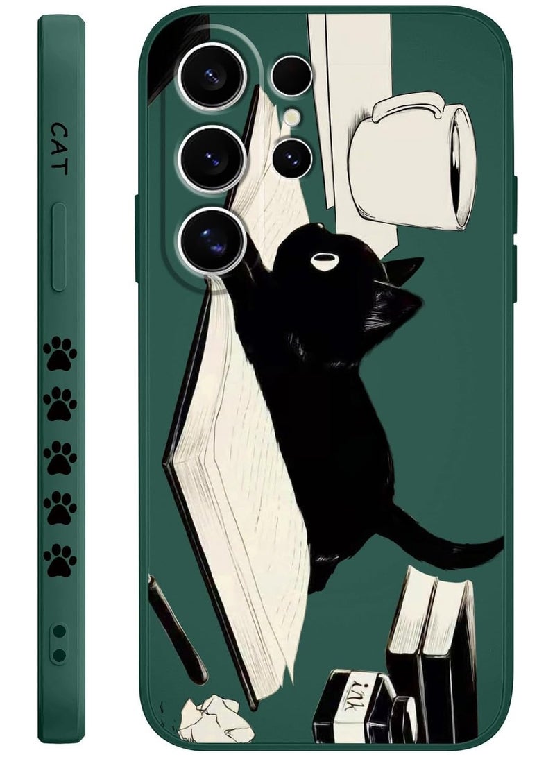 for Samsung Galaxy S25 Ultra Case, Creative Patterns Slim Non Slip Lightweight Phone Cover for Galaxy S25 Ultra 6.9 inch, Cat Green - Image 1