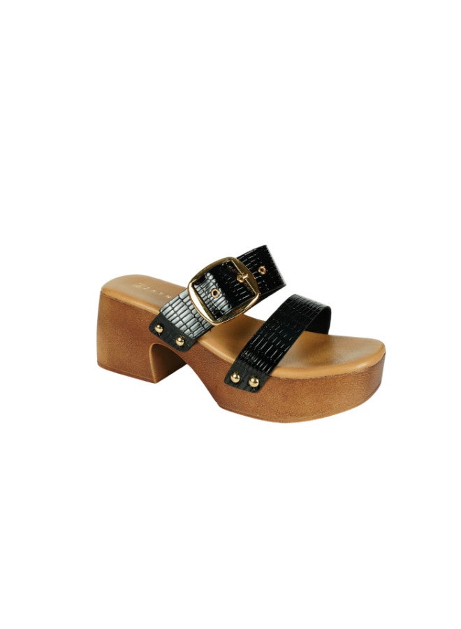 ZAYNA 221-170 Zayna Ladies Block heel Sandals 23ASL935 Black - Image 1