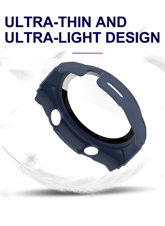 2 Pack Ultra-Thin Case with Tempered Glass Screen Protector for Huawei Watch Ultimate, 360° Protection in Black and Blue - Image 4