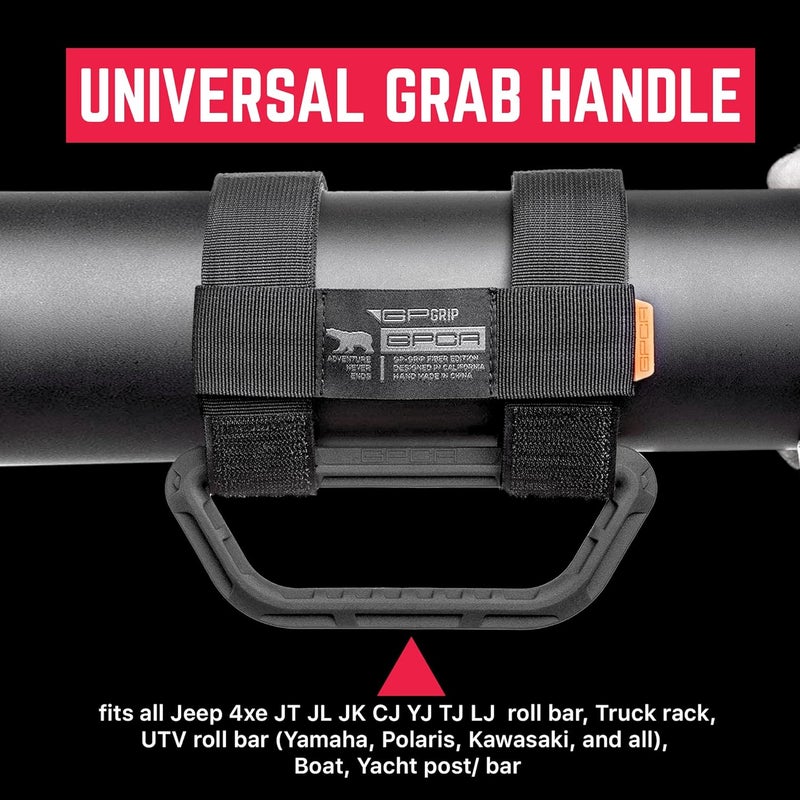 GPCA – Universal Grab Handles for Roll Bar 1–5.5 inches, Compatible with All pre 2024 Jeep Wrangler Models UTVs, ATV, Boats and More, GP Grip Versatile Automotive Grab Handles, 4X 4-Pack (Jet Black) - Image 2