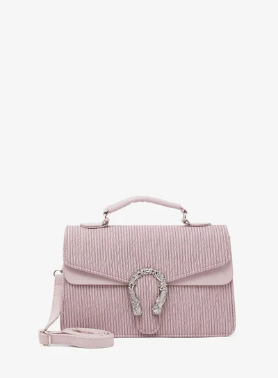 ELLA textured crossbody with silver accent