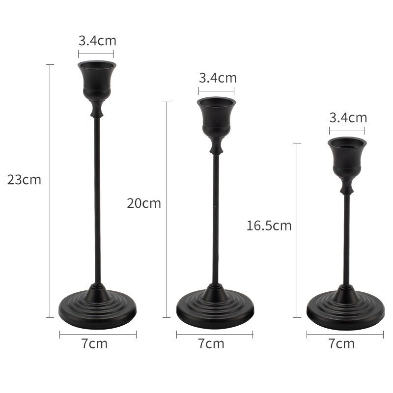 European Style Small Trumpet Candle Holder, Iron Art Decorative Candle Stand for Romantic Dinner