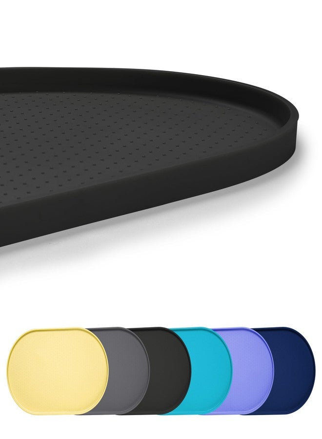 Yacee 100% Waterproof 0.5" Raised Edge BPA Free Silicone Dog Food Mat, Pet Cat Feeding Mats Contain Spills Protects Floors, Placemats for Cats and Dogs Water Bowl Dishwasher. (Small, Black) - Image 1
