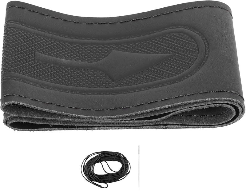 15in Microfiber Steering Wheel Cover, Universal DIY Stitch on Wrap with Needle and Thread, Non - Slip 3D Design for Enhanced Grip, Perfect Fit for (Black) - Image 1