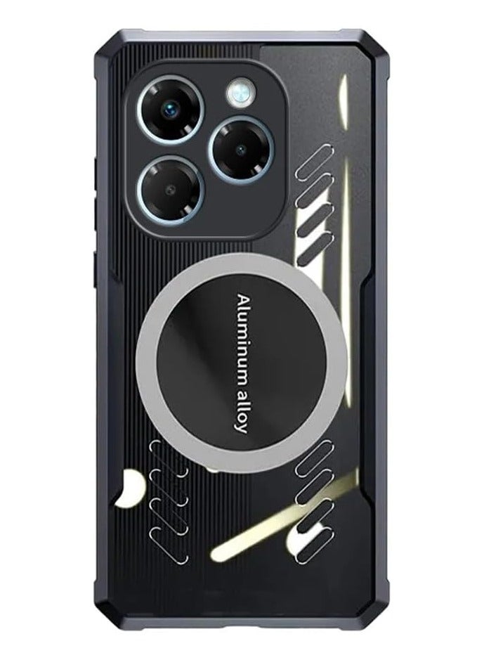 Case Compatible with Infinix Note 40X 5G, Hole Heat Dissipation Case Hybrid Transparent TPU Bumper Aluminum Alloy Cooling Cover for Infinix Note 40X - Image 1