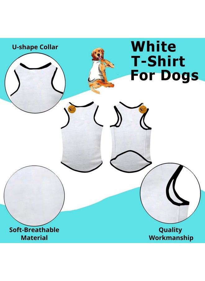 Sage Square Adorable Sleeveless Cotton Dog T-Shirt - Breathable & Fashionable Apparel For Your Dog, Puppy (White) (Xxsmall-10Inch)  - Image 5
