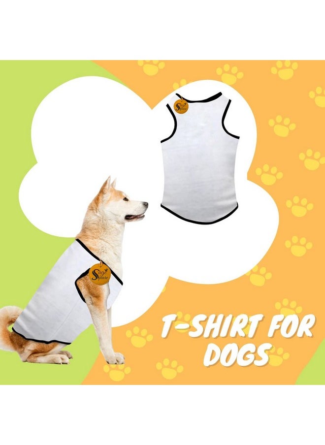 Sage Square Adorable Sleeveless Cotton Dog T-Shirt - Breathable & Fashionable Apparel For Your Dog, Puppy (White) (Xxsmall-10Inch)  - Image 3