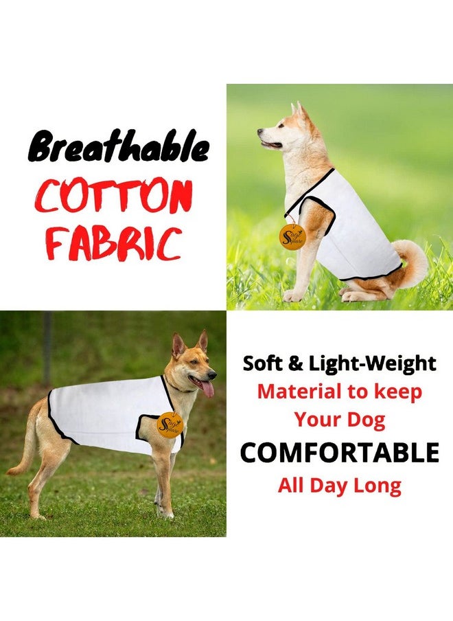 Sage Square Adorable Sleeveless Cotton Dog T-Shirt - Breathable & Fashionable Apparel For Your Dog, Puppy (White) (Xxsmall-10Inch)  - Image 4