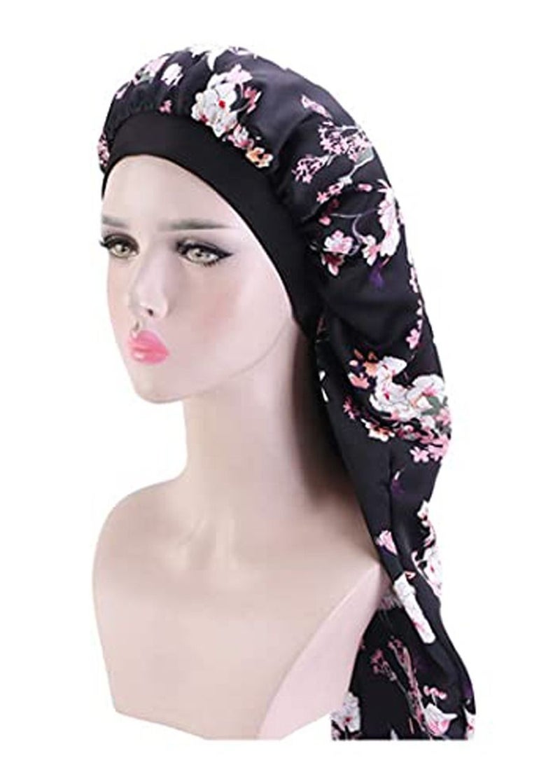 Y&D Extra Long Silky Satin Bonnet Sleep Cap for Braids Hair Loose - Image 2
