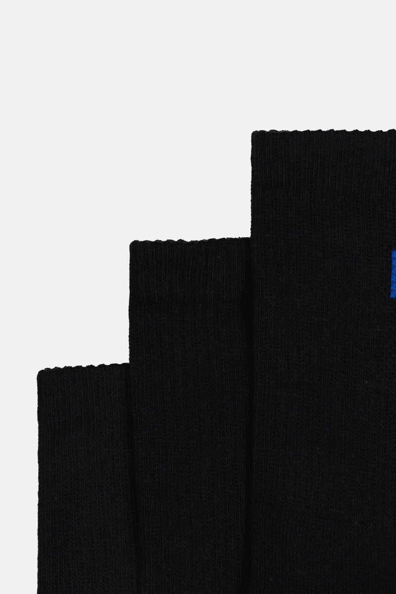 Reebok جوارب كروية للرجال 3 أزواج بشعار العلامة التجارية، سوداء - Image 2