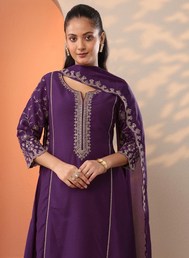 لباس طقم كورتة نسائي من ليباس، مصنوع من مزيج حريري سادة، بتصميم A-line (49891XL) - Image 5