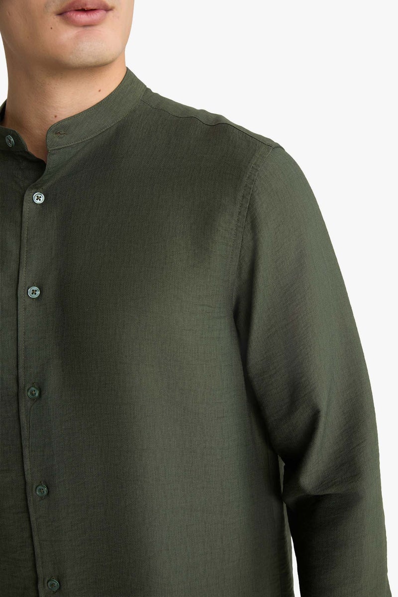 ديفاكتو قميص رجالي بقصة عادية وياقة واقفة وأكمام طويلة - Image 4