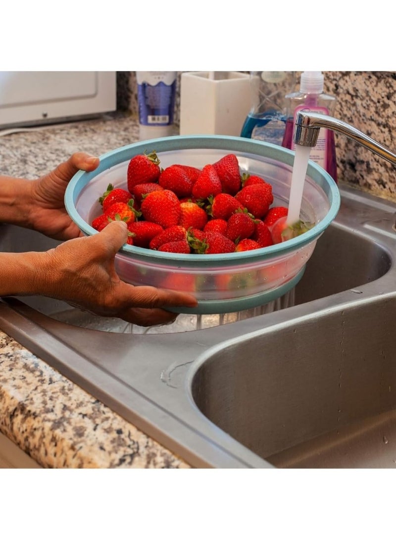 Microwave Plate Cover, Silicone Collapsible, Round, 26.5 cm, 10.5 Inch Splatter Cover , Food Cover , Fruit And Vegeatable Drainer , Strainer, Food Grade Plastic And Silicone - Image 2