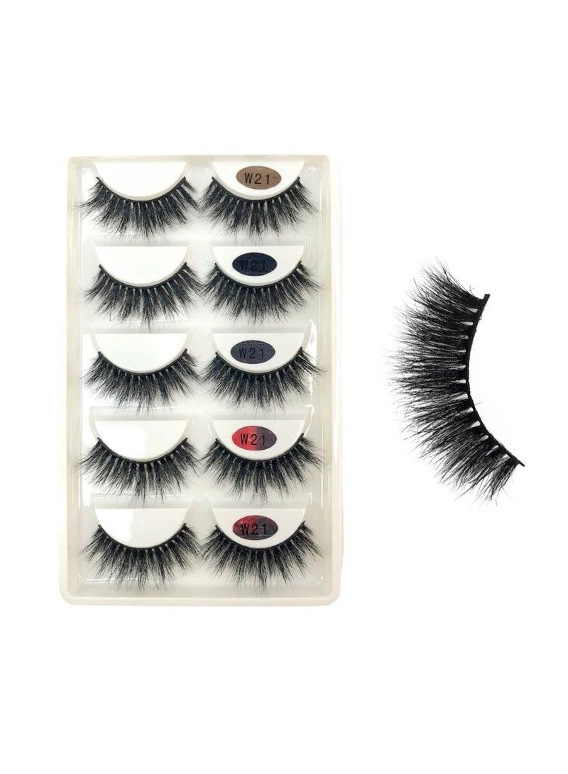 Calla Lashes Styles Faux Mink Lashes Luxurious Volume Fluffy Natural Soft Thick Falses Eyelashes 5 Pairs | W21 - Image 3