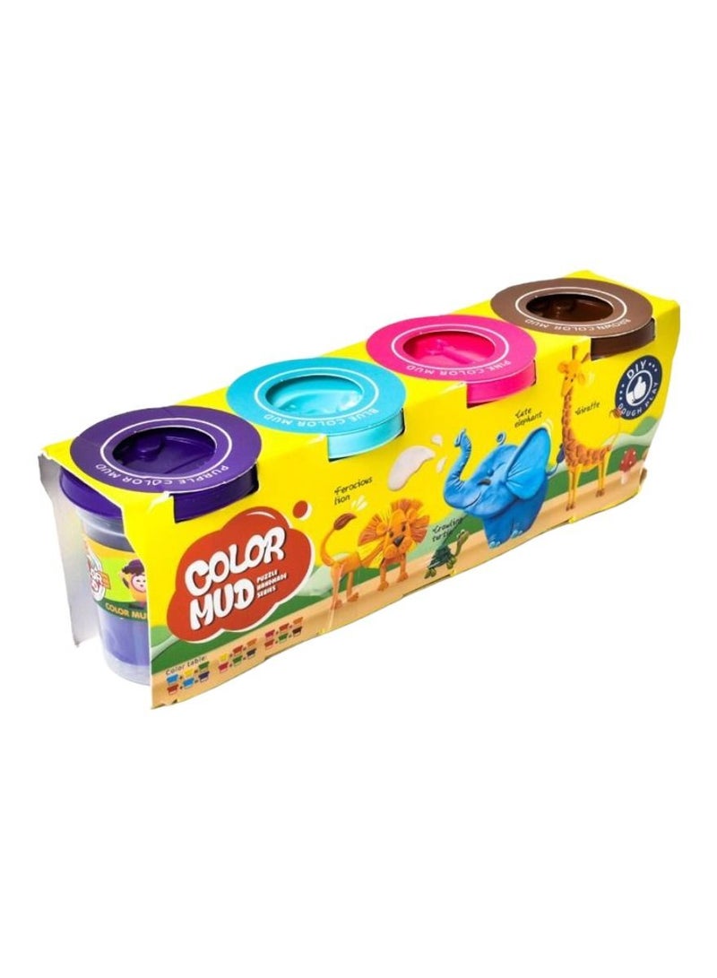 4 Pc Color Mud Clay Dough Can Set Non Toxic Multicolor