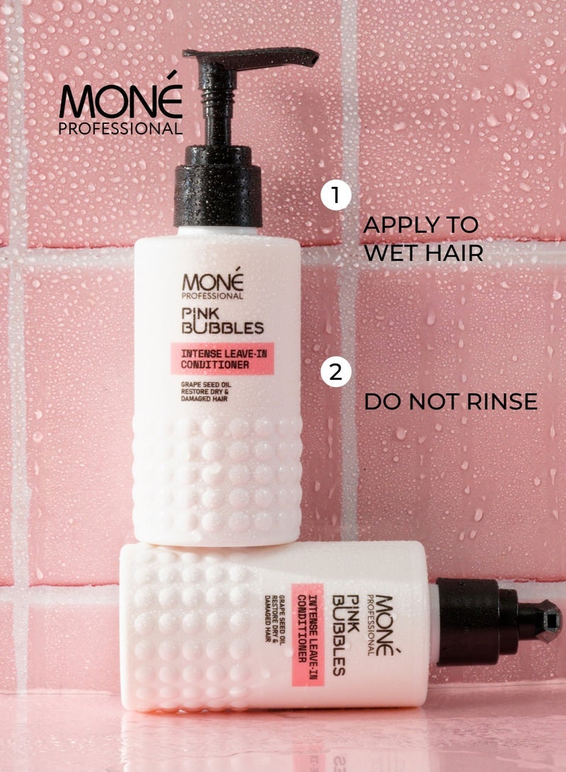 MONE Professional Intense Leave-in Conditioner - Moisturizing Leave-in Conditioner Specially Designed For Dry And Damaged Hair, Makes Hair Soft And Manageable Without Weighing It Down, Curly Hair Adapted, Color-protection Complex Prolongs And Enhances Hair Shine And Color Intensity, Grape Seed Oil Nourishes And Restores Dry And Damaged Hair, Perfumed With Sweet Vanilla Scent, 150ml - Image 4