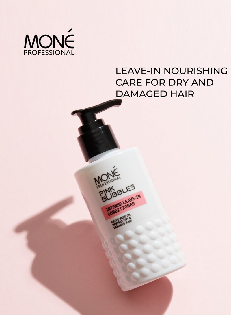 MONE Professional Intense Leave-in Conditioner - Moisturizing Leave-in Conditioner Specially Designed For Dry And Damaged Hair, Makes Hair Soft And Manageable Without Weighing It Down, Curly Hair Adapted, Color-protection Complex Prolongs And Enhances Hair Shine And Color Intensity, Grape Seed Oil Nourishes And Restores Dry And Damaged Hair, Perfumed With Sweet Vanilla Scent, 150ml - Image 2