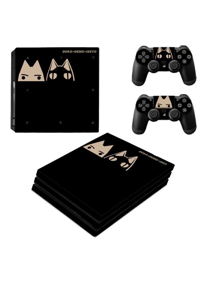 NIBEMINENT 3-Piece Printed Console And Controller Sticker Set For PlayStation 4 Pro  - Image 1
