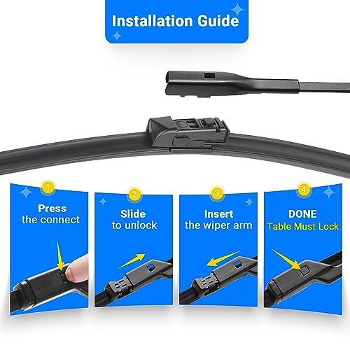 RAINTOK 24" 20" Windshield Wiper Blades Replacement for Land Rover Range Rover 2017 2018 2019 2020 2021 2022 Range Rover Sport Original Factory Quality Front Wipers Blade Set for My Car - (Pack of 2) - Image 5