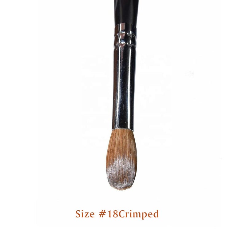 Yasterd Acrylic Nail Brush 100% Kolinsky Brushes for Nails Size 18 Oval Crimped Shaped Brushes for Acrylic Application Black Wood Handle Professional Nail Art Powder Brush Manicure Tool - Image 2