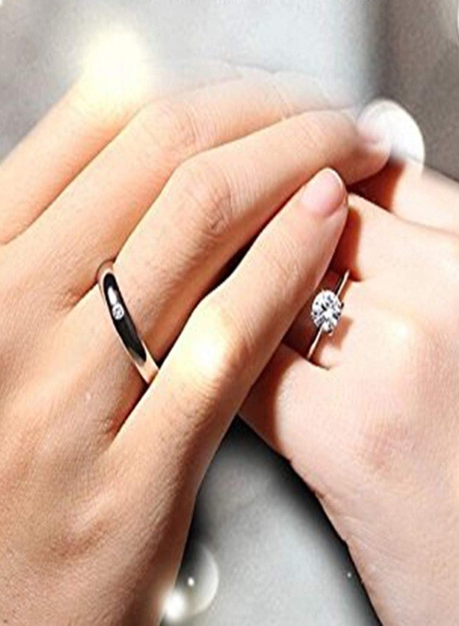 Mahi Valentine Gift Proposal Couple Ring Set with Cubic Zirconia for Men & Women (FRCO1103031R) - Image 2