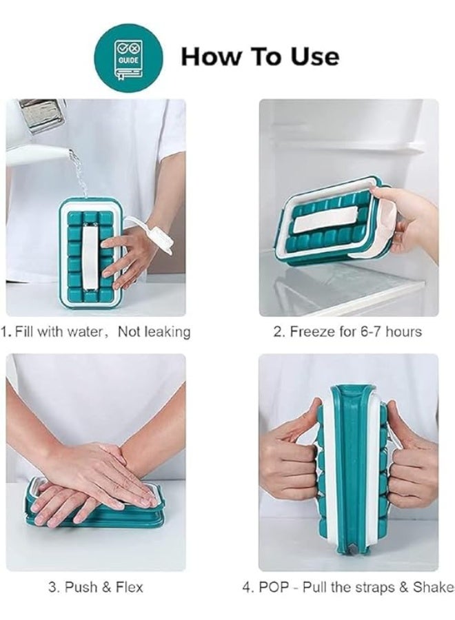 36-cell 2-in-1 multi-functional, collapsible pop-up ice ball tray with leak-proof lid; quick-freeze ice mold for cocktails, kitchen, bar, and drinks. - Image 2