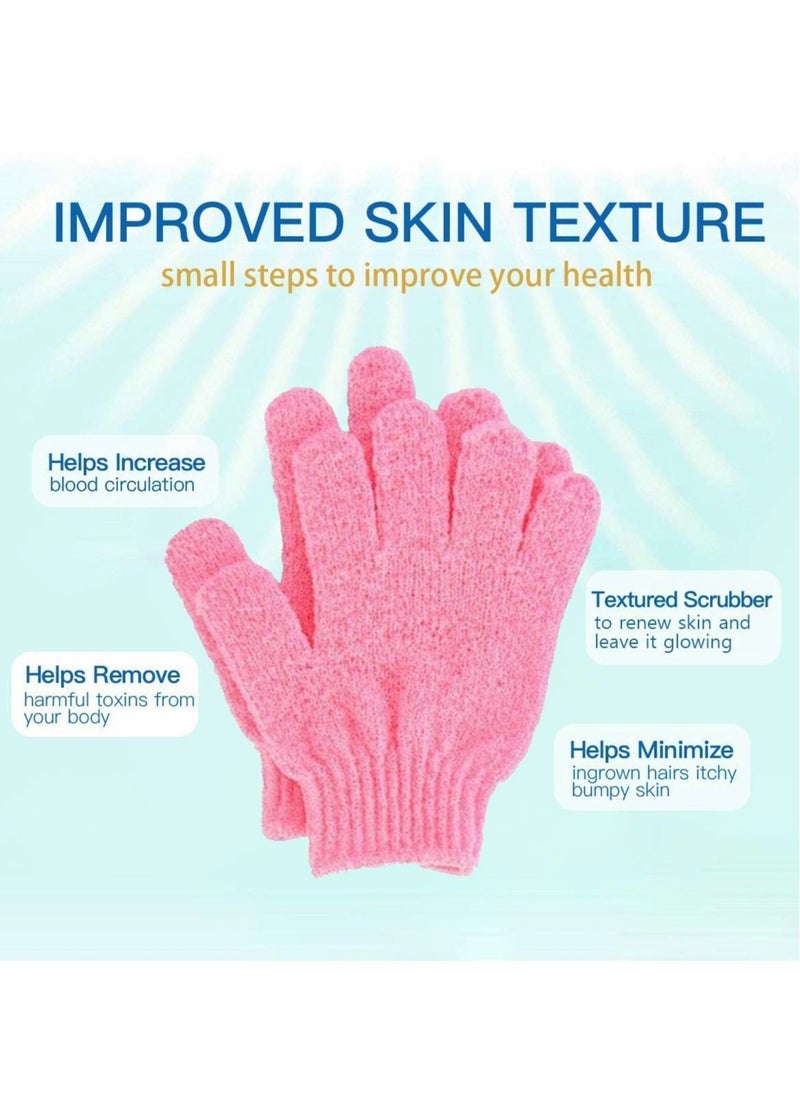 Generic 4 Pairs Exfoliating Gloves - Premium Scrub Wash Mitt for Shower,Spa,Massage and Body Scrubs - Spa Exfoliation Accessories For Men and Women  - Image 2