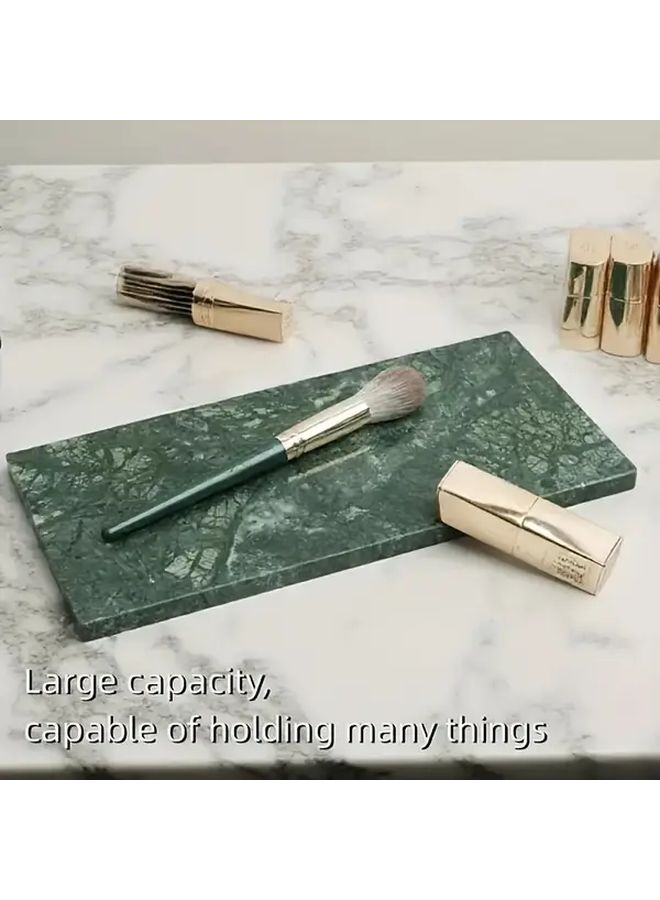 Elegant Marble Bathroom Tray 25x12cm Green Luxury Vanity Organizer with Polished Finish for Makeup Jewelry Storage Home Decor for Kitchen Bedroom - Image 5