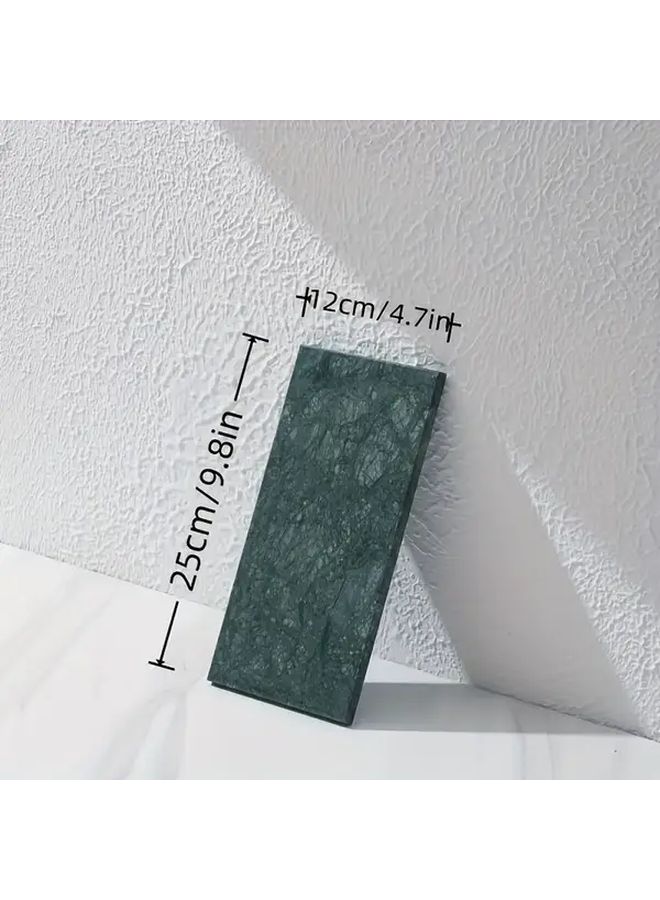 Elegant Marble Bathroom Tray 25x12cm Green Luxury Vanity Organizer with Polished Finish for Makeup Jewelry Storage Home Decor for Kitchen Bedroom - Image 4
