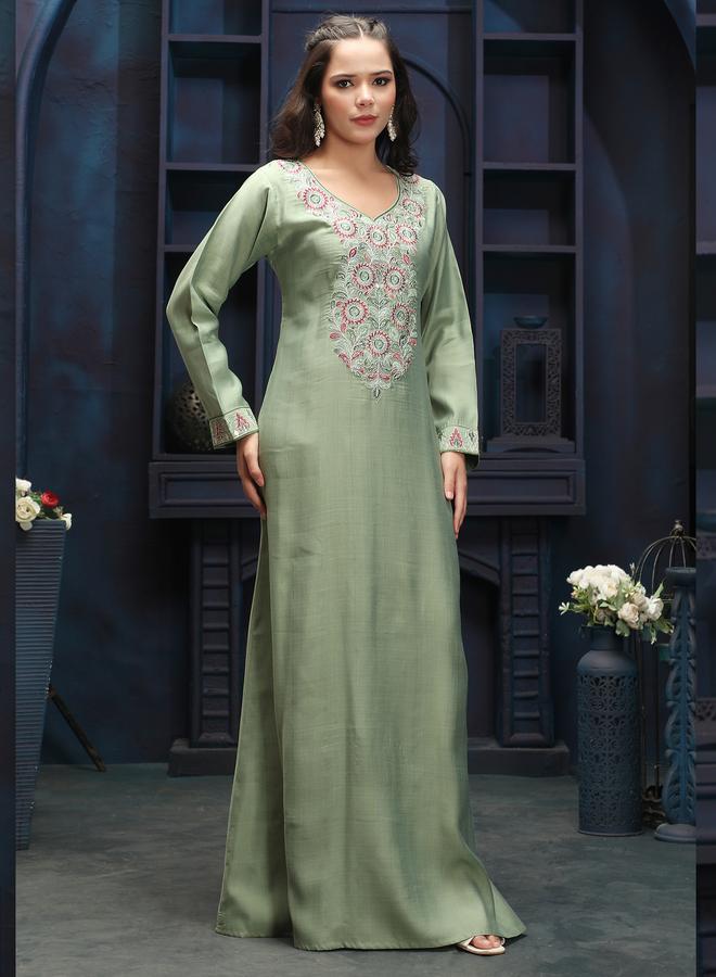 مكسيم كريشن جلابية طويلة بتطريز يدوي - Image 1