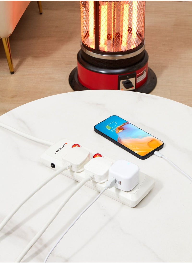 LAWAZIM - heavy duty 3 Way Extension Cable with individual port on/off buttons | 5 Meters | 2990W - Image 1