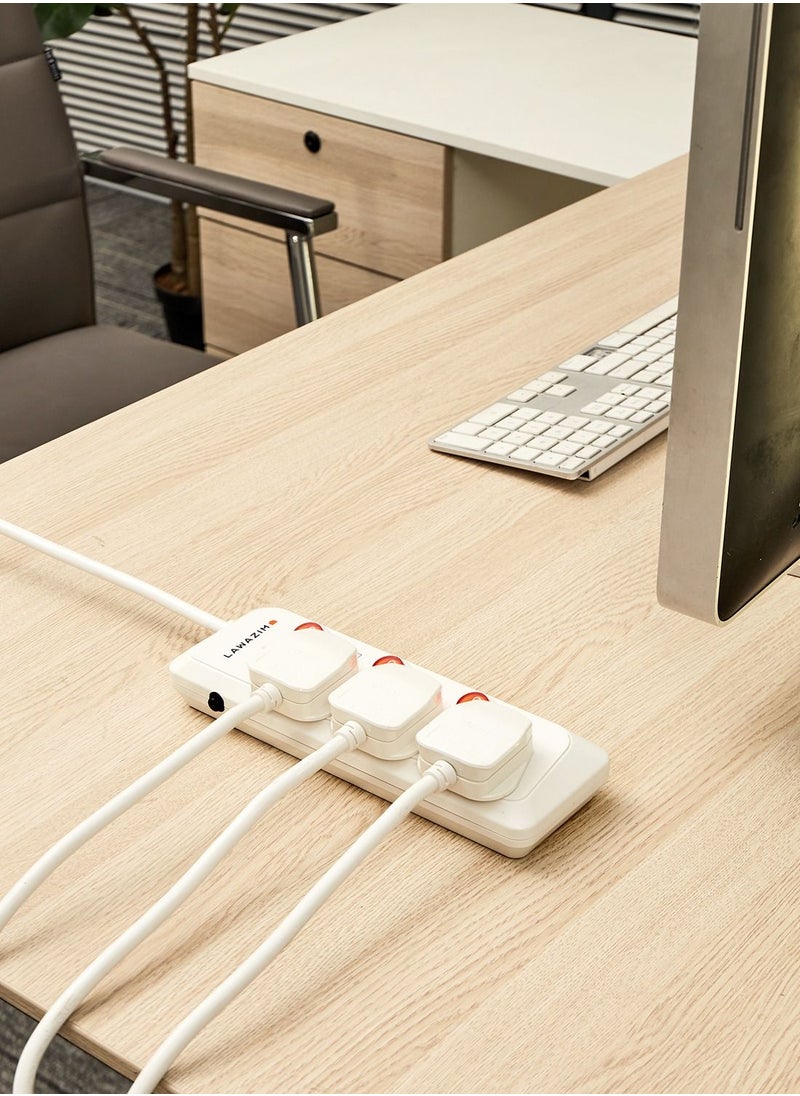 LAWAZIM - heavy duty 3 Way Extension Cable with individual port on/off buttons | 5 Meters | 2990W - Image 1