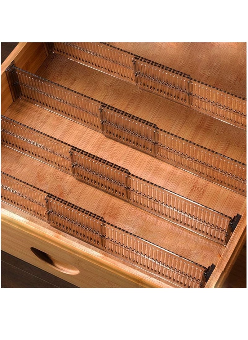Arabest Drawer Dividers 4 Pack, Dresser Drawer Organizers Separators Expandable 51-27.5cm for Divide Kitchen Utensils Clothes, Multi Kitchen Drawer Organisers for Bathroom Bedroom Office Dresser  - Image 1
