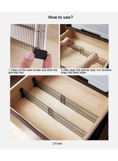 Arabest Drawer Dividers 4 Pack, Dresser Drawer Organizers Separators Expandable 51-27.5cm for Divide Kitchen Utensils Clothes, Multi Kitchen Drawer Organisers for Bathroom Bedroom Office Dresser  - Image 4