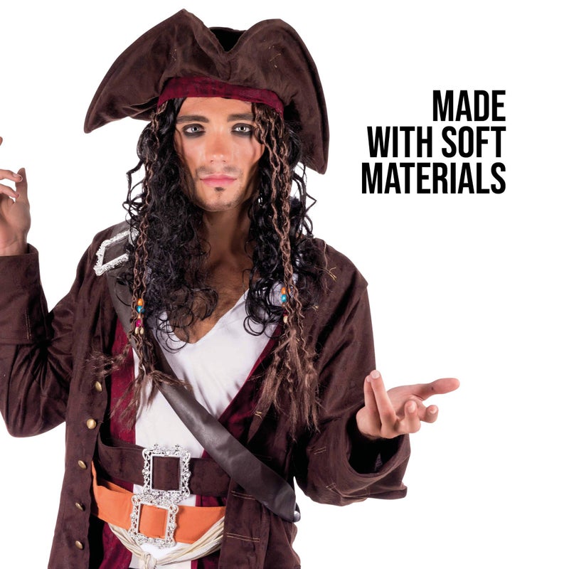 fun shack زي القراصنة للرجال من فن شاك، زي قراصنة للبالغين، ملابس قراصنة للهالوين، مثالي لحفلات الأزياء، كبير - Image 4