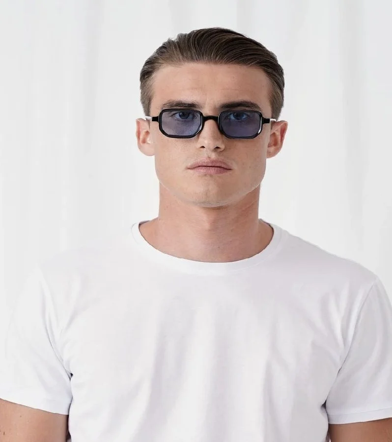 اكسبليست باوتس نظارات شمسية أنيقة للجنسين بيللي أسود - أزرق