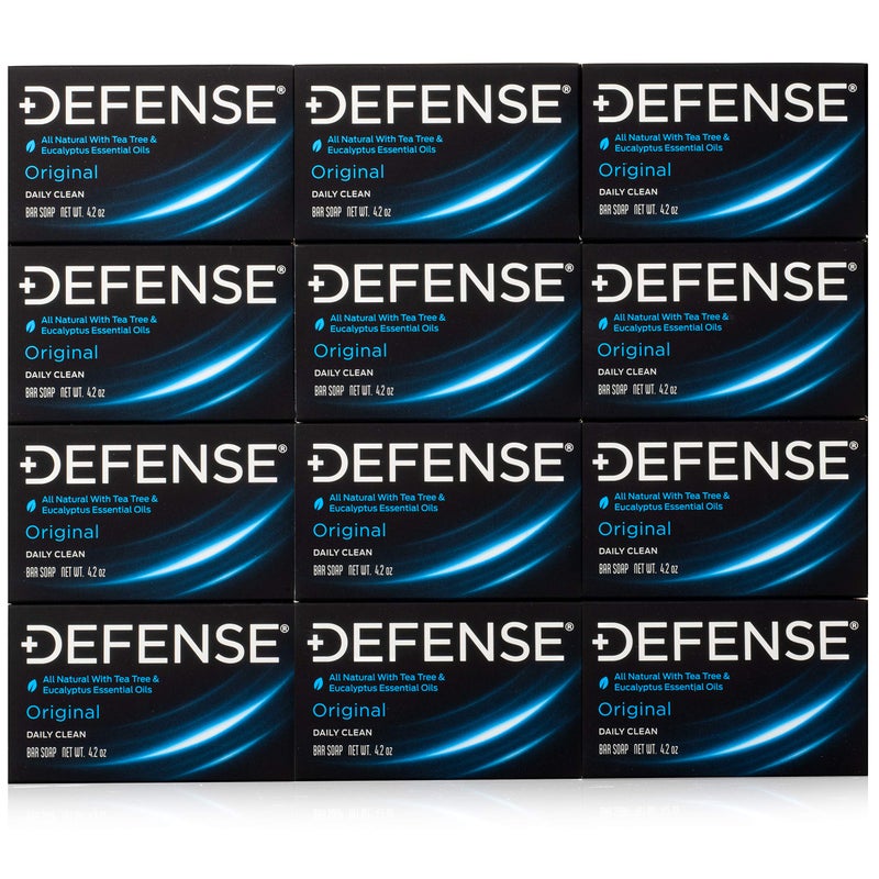 Defense Soap 12pk All Natural Tea Tree Bar Soap for Men  Made by Wrestlers with Tea Tree Oil  Eucalyptus Oil to Promote Healthy Skin