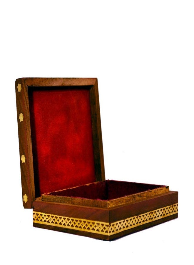 santarms صندوق مجوهرات تاج محل مصنوع يدويًا من خشب الشيشام من سانتارمز (13.5 × 11 × 4 سم) - تصميم بغطاء صلب - مثالي كهدية - Image 2