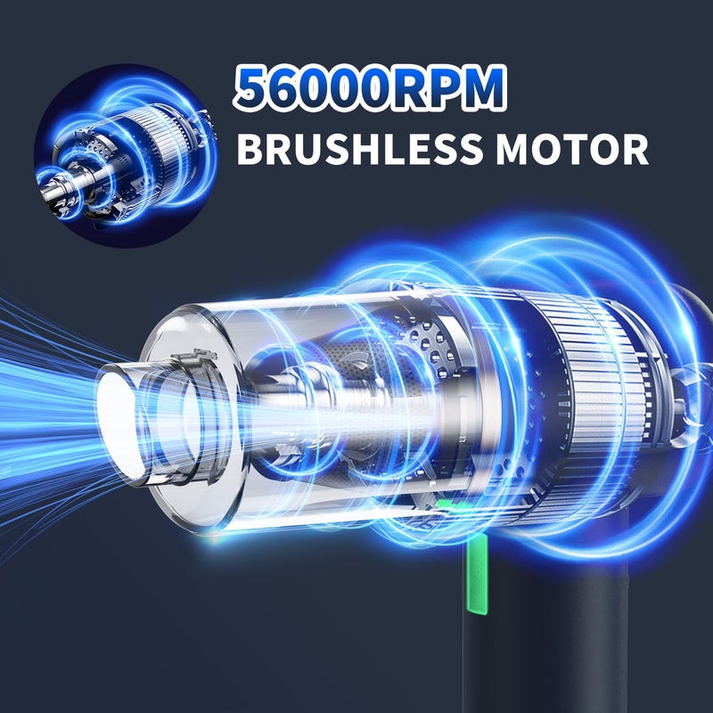CungCi Car Vacuum Handheld Vacuum Portable Cordless, 18000Pa 5 in 1, 100W Brushless Motor, High Power Vacuum Cleaner with Window Breaker Hammer, LED Light, Multi-Nozzles for Car, Home, Pet, Office - Image 2
