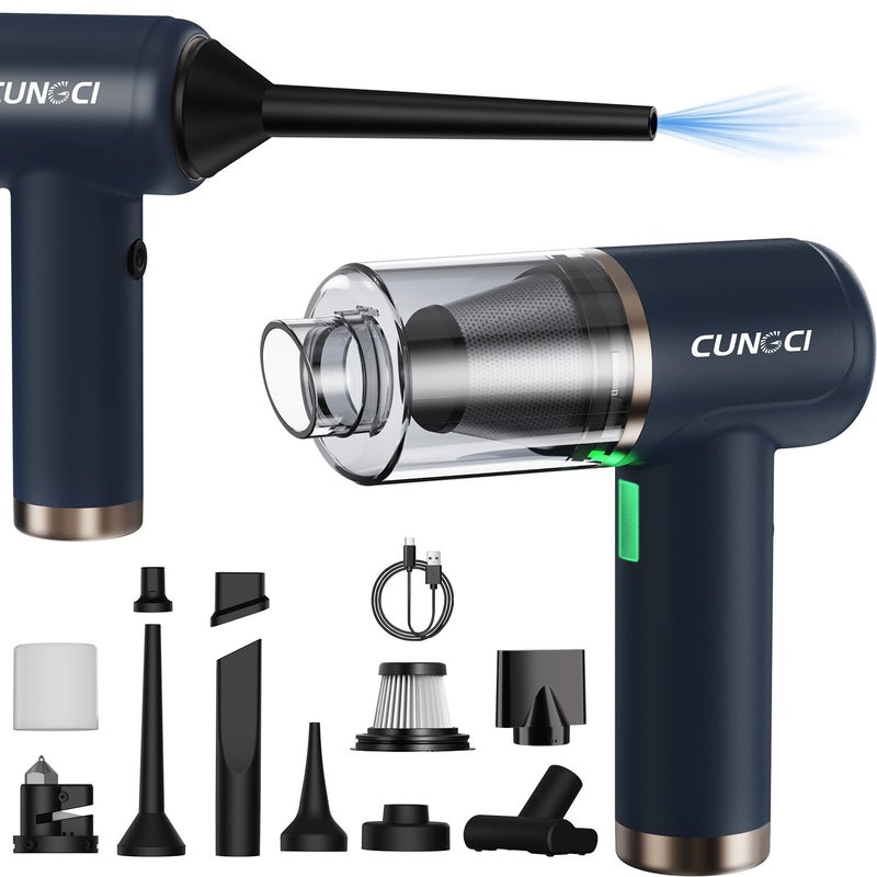 CungCi Car Vacuum Handheld Vacuum Portable Cordless, 18000Pa 5 in 1, 100W Brushless Motor, High Power Vacuum Cleaner with Window Breaker Hammer, LED Light, Multi-Nozzles for Car, Home, Pet, Office - Image 1