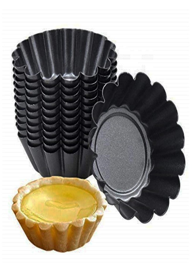 MGGi 12 Packs Egg Tart Mold, Bigger Size 3 x 0.9inch, Non-Stick Pan Carbon Steel Cake Molds, Mini Pie Mould, Muffin Cupcake Pudding Baking Cup Maker - for Pies, Chinese Egg Tart, Cakes - Image 1