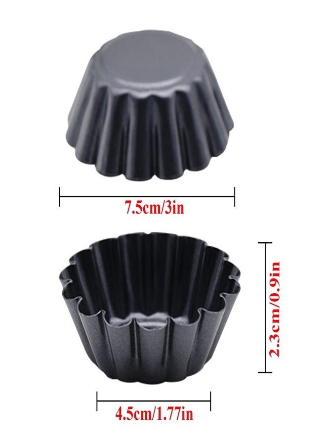 MGGi 12 Packs Egg Tart Mold, Bigger Size 3 x 0.9inch, Non-Stick Pan Carbon Steel Cake Molds, Mini Pie Mould, Muffin Cupcake Pudding Baking Cup Maker - for Pies, Chinese Egg Tart, Cakes - Image 2