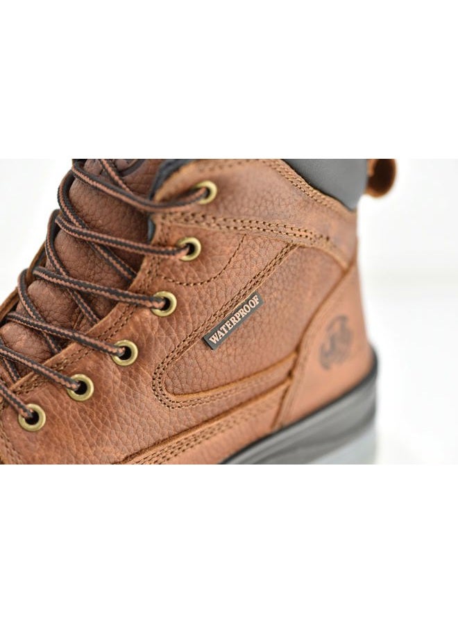 JH Men's Waterproof Steel Toe Work Boots – Anti-Slip TPU Sole, 4-Layer Waterproof, Full-Grain Leather, Memory Foam Insoles - Image 3