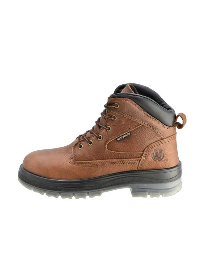 JH Men's Waterproof Steel Toe Work Boots – Anti-Slip TPU Sole, 4-Layer Waterproof, Full-Grain Leather, Memory Foam Insoles - Image 1