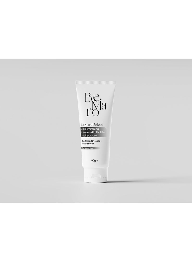 Bemaro  Whitening Cream with UV Filter – Brightening & Moisturizing Face Cream, Helps Even Skin Tone & Protect from Sun Exposure, Lightweight Daily Use Formula