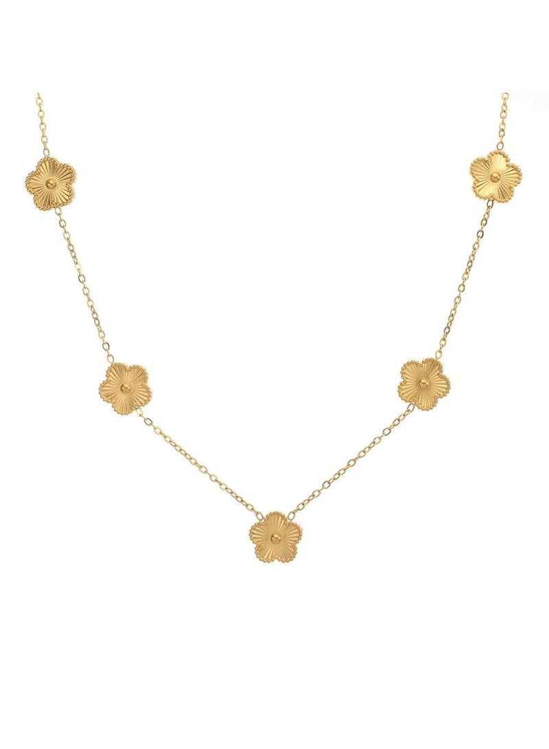 Luxury Jewelry Set – 4 Elegant Pieces with Floral Design - Gold  - Image 4
